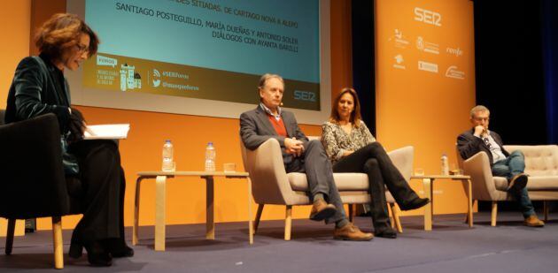 Ayanta Barilli, Antonio Soler, María Dueñas y Santiago Posteguillo