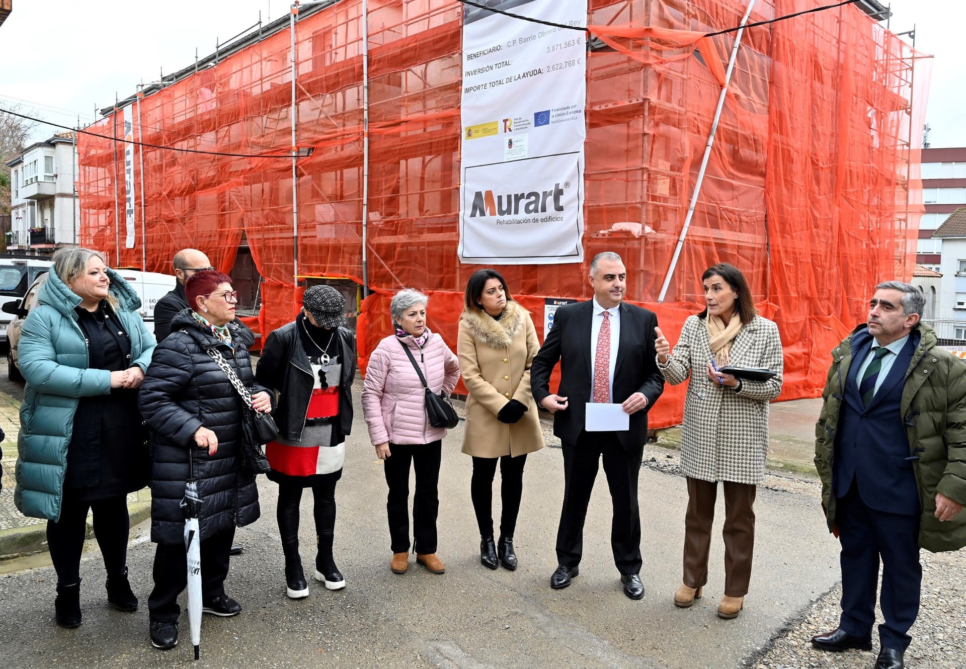 Visita a las obras del Barrio Obrero del Rey en Santander.