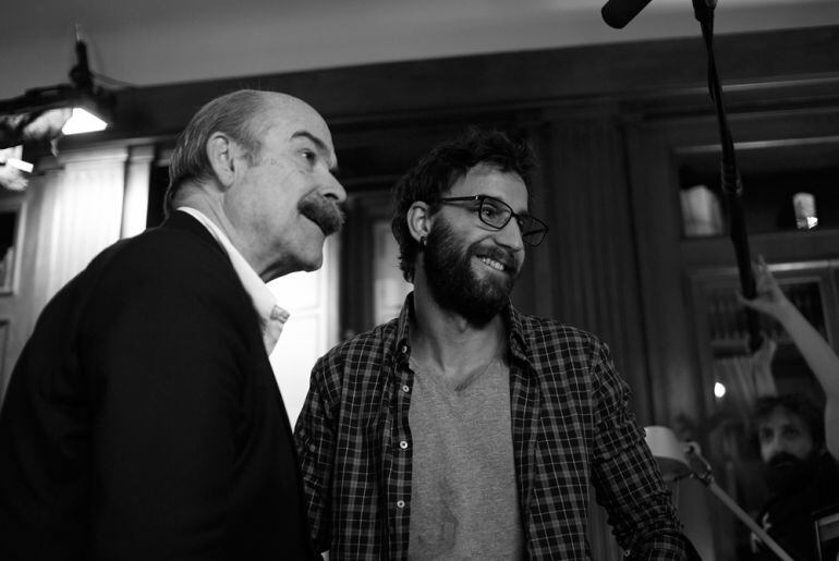 Antonio Resines, presidente de la Academia del Cine, junto a Dani Rovira presentador de los Goyas 2016