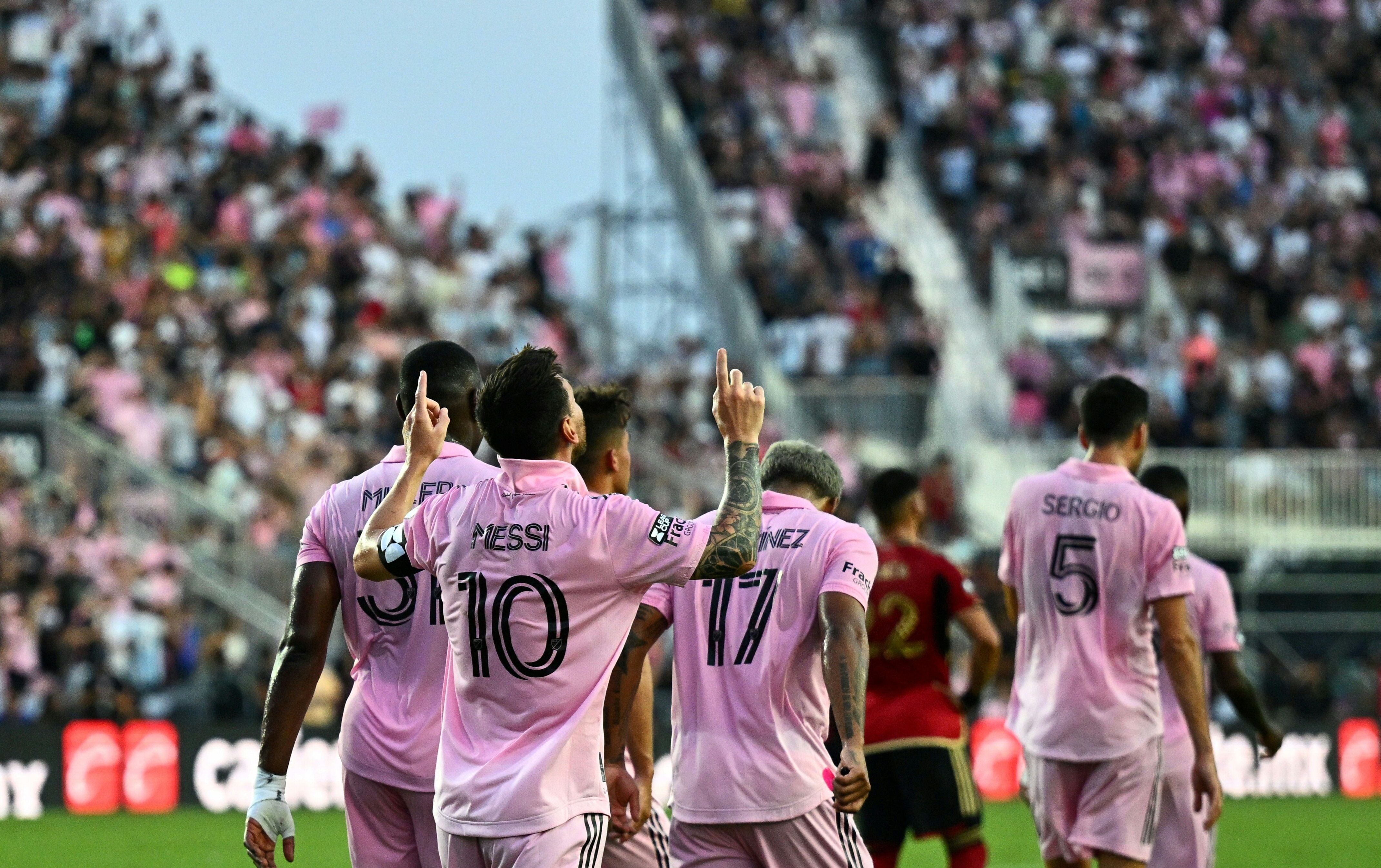 Messi celebra su segundo gol.