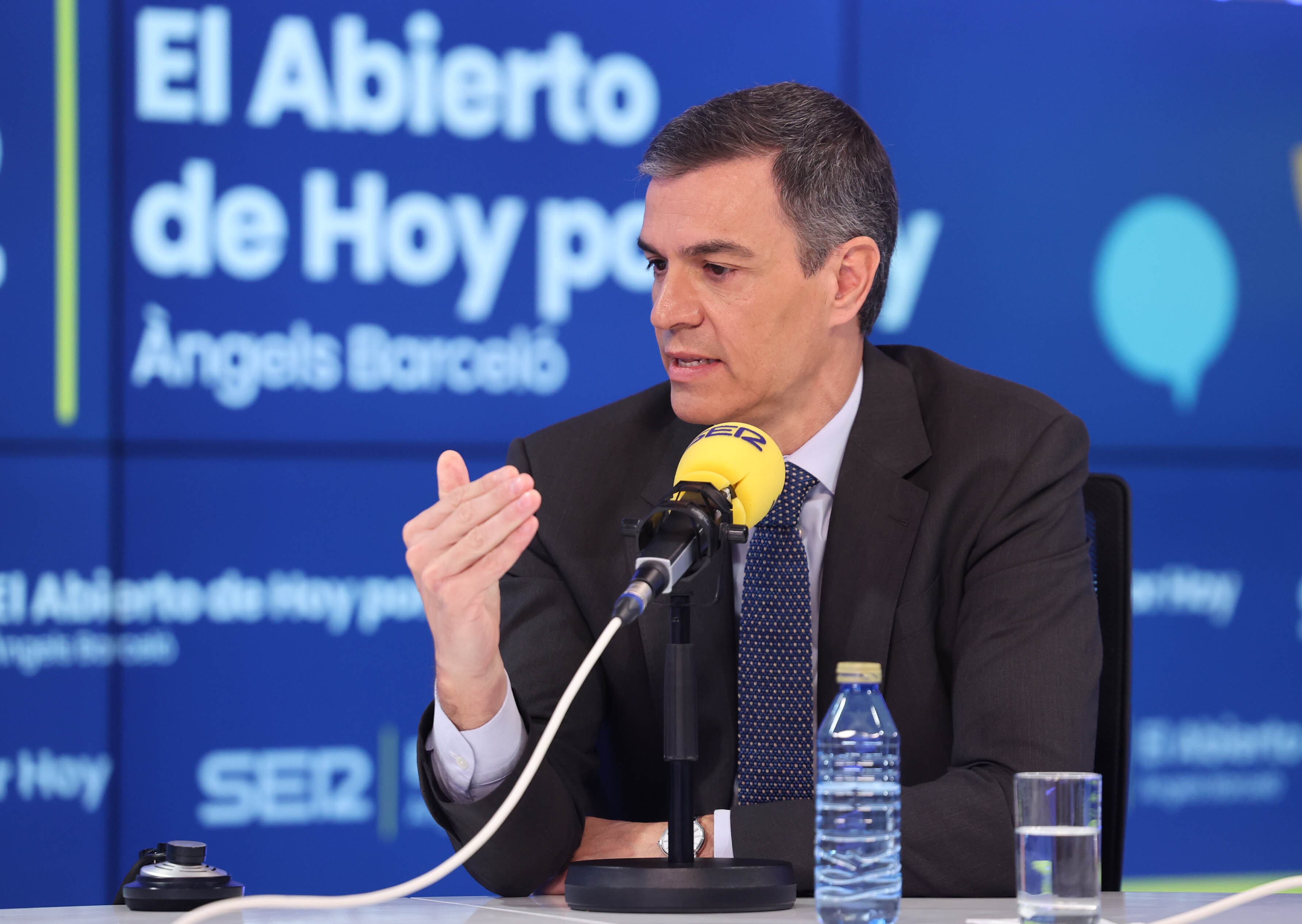 Pedro Sánchez en una entrevista aquest dimarts amb Àngels Barceló