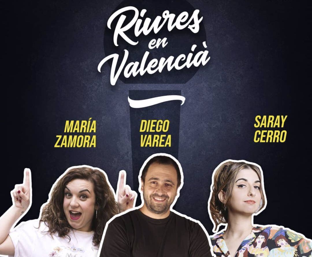 Cartel promocional en el que se anunciaba el espectáculo &quot;Riures en Valencià&quot; este viernes en Moncofa. 