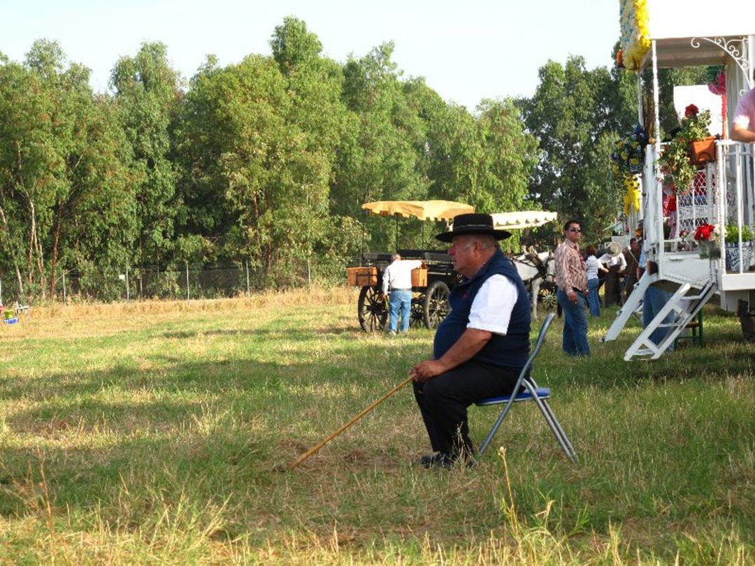 El Compadre, durante una de las acampadas del Camino