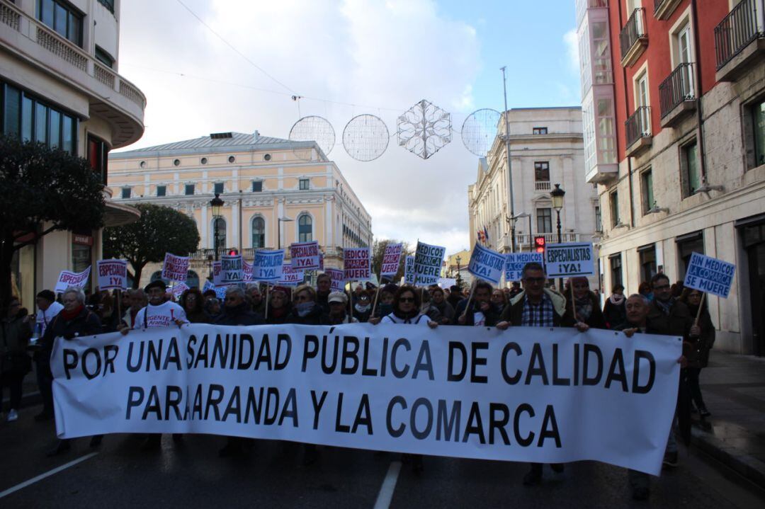 Imagen de la manifestación por la sanidad en Burgos el pasado mes de diciembre