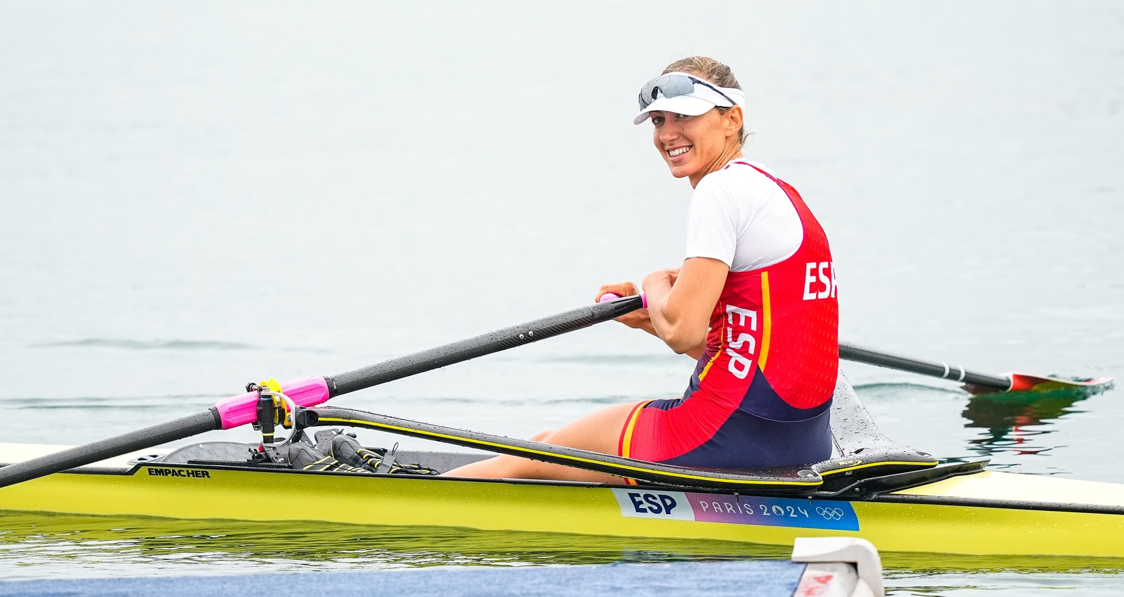 PARIS, FRANCE - JULY 27: Virginia Diaz Rivas (ESP) competes in the Women&#039;s Single Scull heat during day one of the Olympic Games Paris 2024 at Vaires-Sur-Marne Nautical Stadium on July 27, 2024 in Paris, France. (Photo By Oscar J. Barroso/Europa Press via Getty Images)