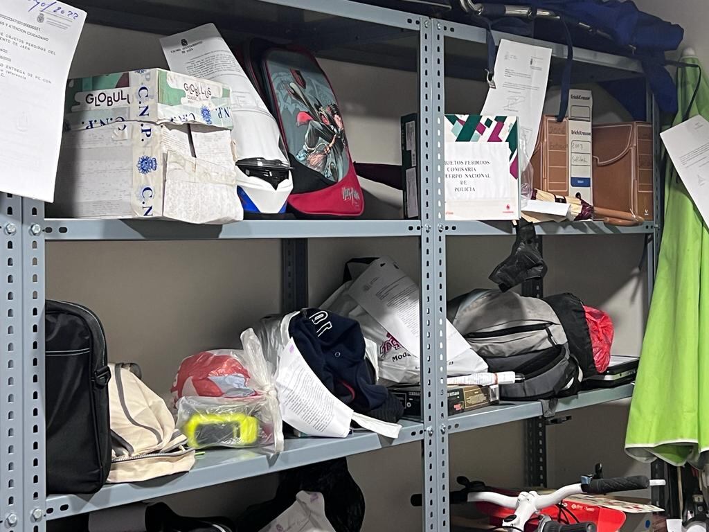 Ofiina de objetos perdidos de la Policía Local de Jaén.