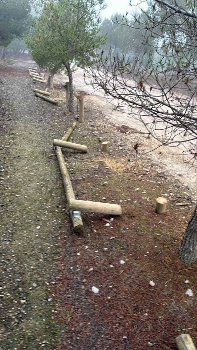 Acto vandálico en el Sierra de San Quílez en Binéfar