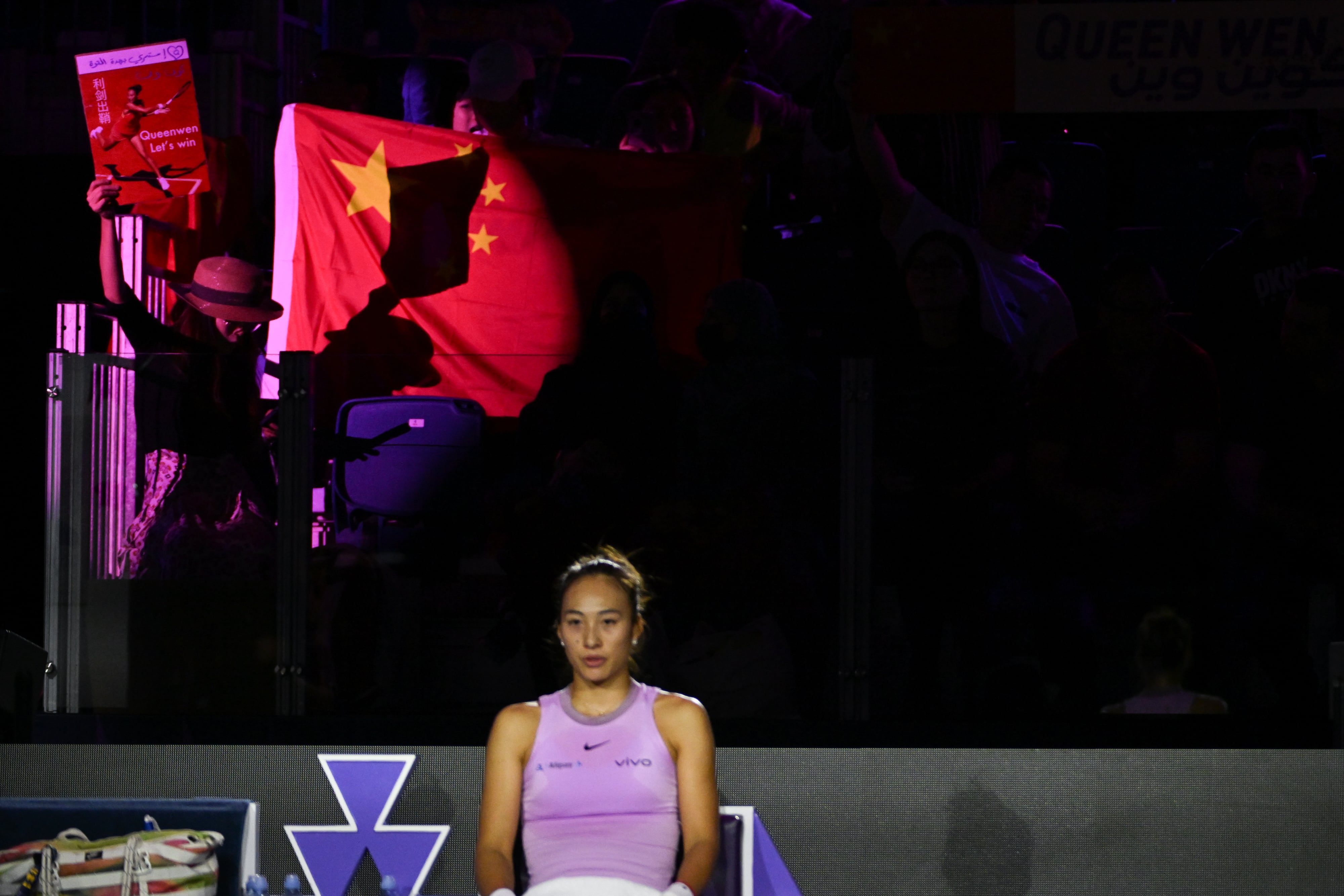 Qinwen Zheng, durante un partido de las WTA Finals de 2024