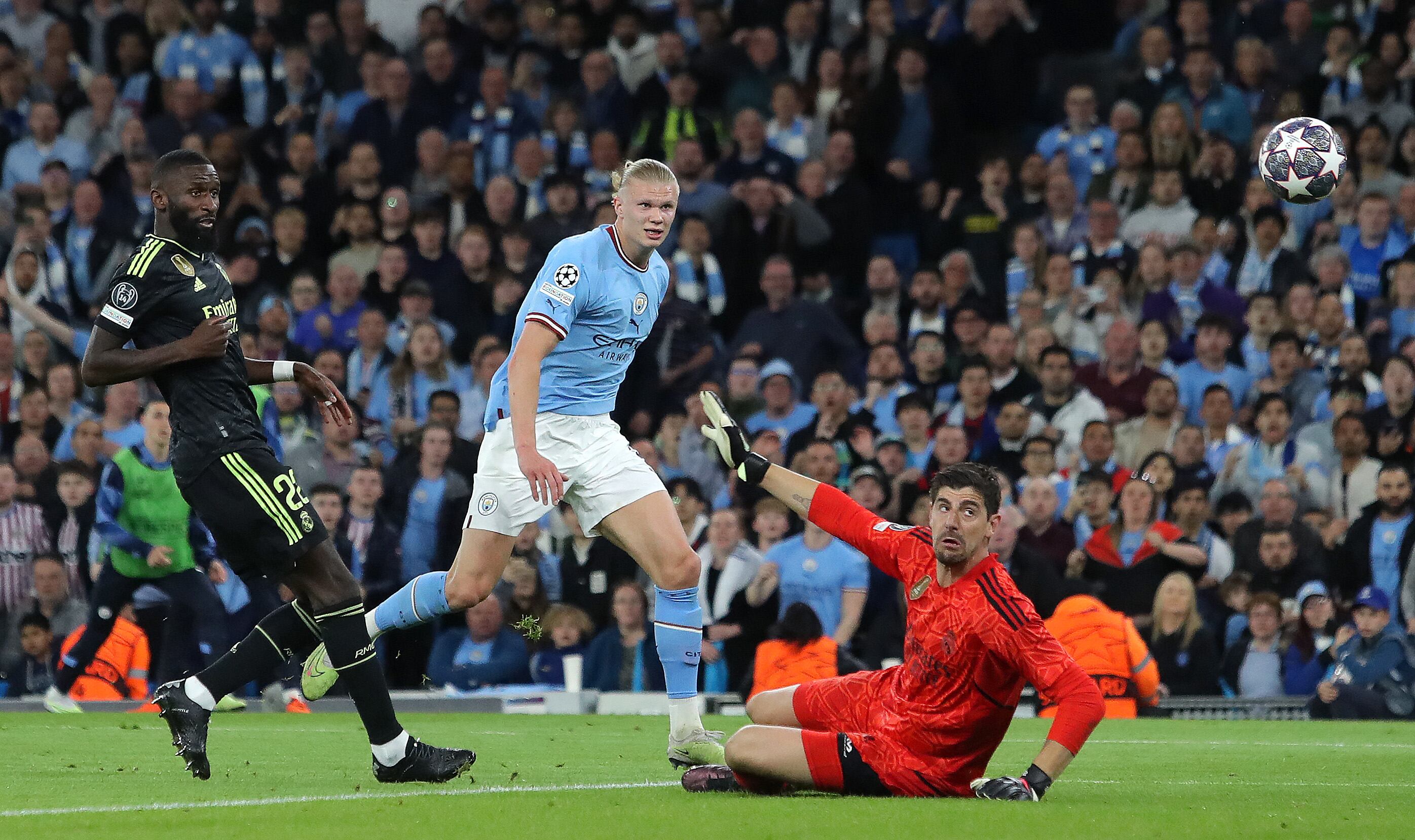 Erling Haaland, en la vuelta de las semifinales de Champions League entre Manchester City y Real Madrid