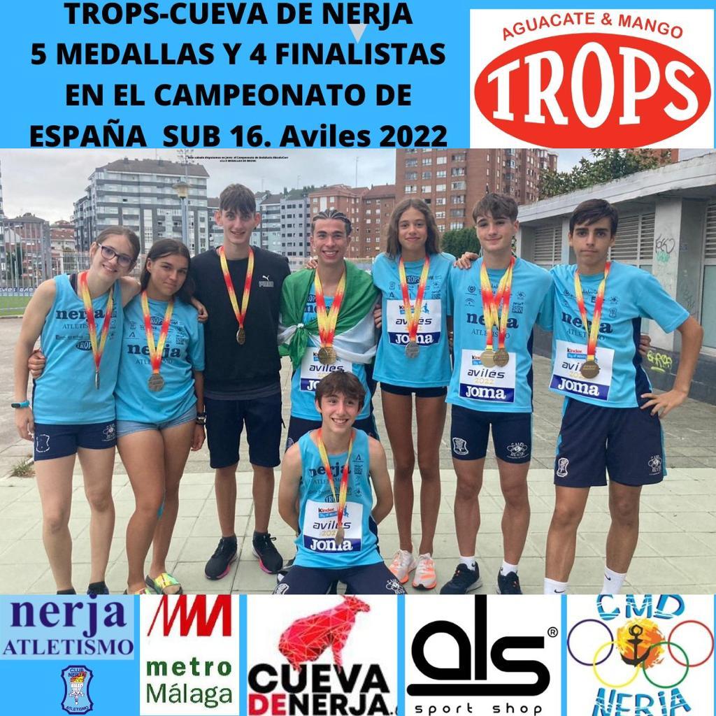 Foto de los medallistas del Trops-Cueva de Nerja en Avilés