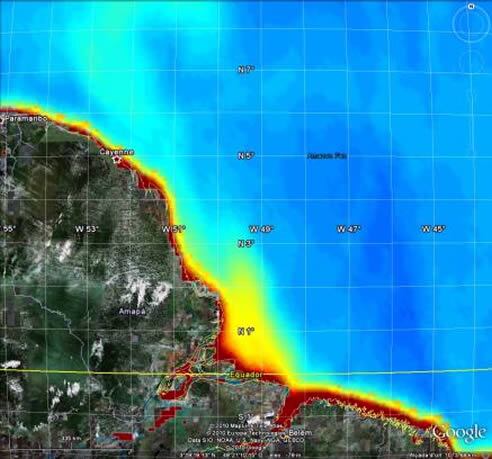 Mapa del actual situación del río Amazonas / Agencia Espacial Europea (ESA)