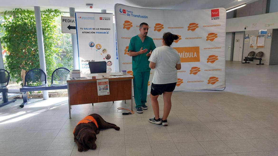 Imagen de la jornada de captación de donantes en el centro de salud de El Bercial en Getafe