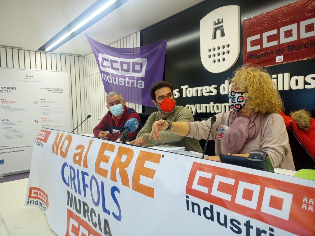 Rueda de prensa de CCOO Industria en Las Torres de Cotillas