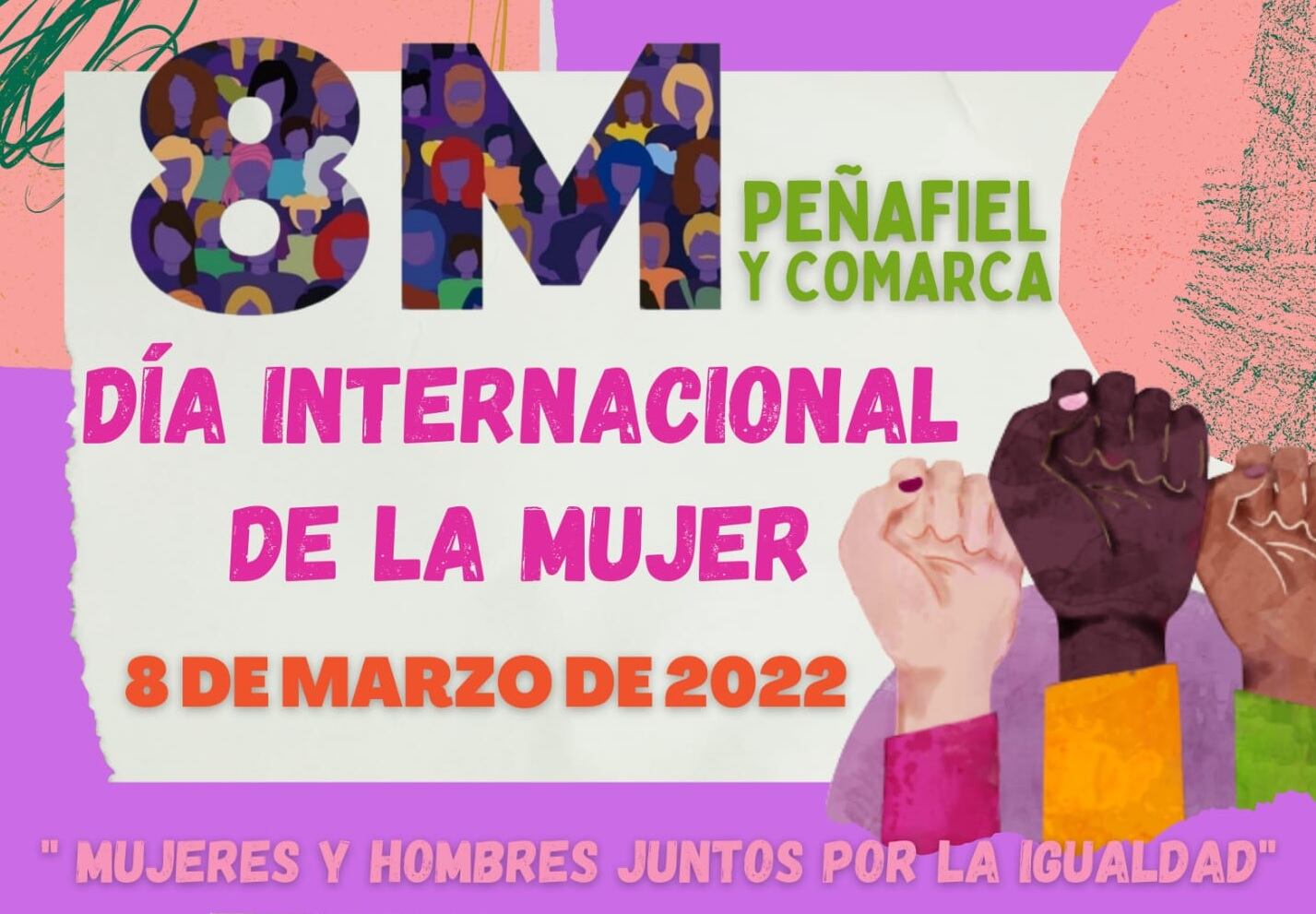 Cartel del colectivo &#039;8M Peñafiel y comarca&#039; para la conmemoración del Día Internacional de la Mujer