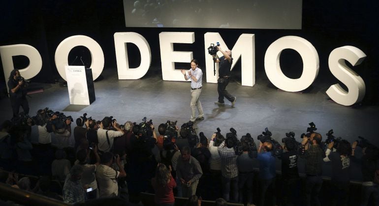 Pablo Iglesias durante un acto de Podemos