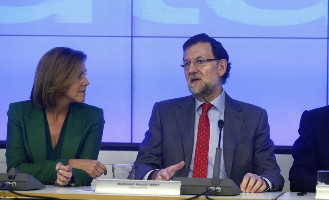 María Dolores de Cospedal y Mariano Rajoy, en el Comité Ejecutivo del Partido Popular (archivo).