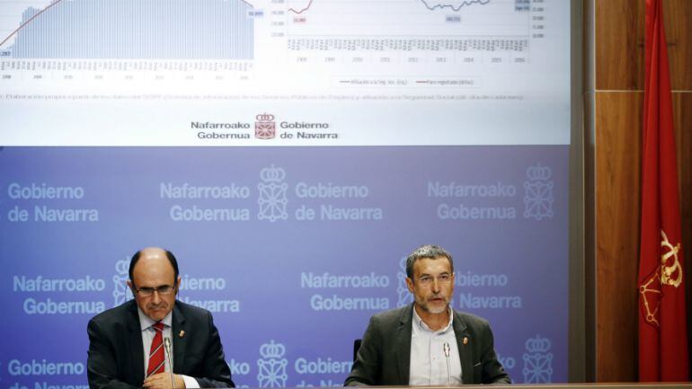 Los vicepresidentes de Desarrollo Económico y Derechos Sociales, Manu Ayerdi y Miguel Laparra