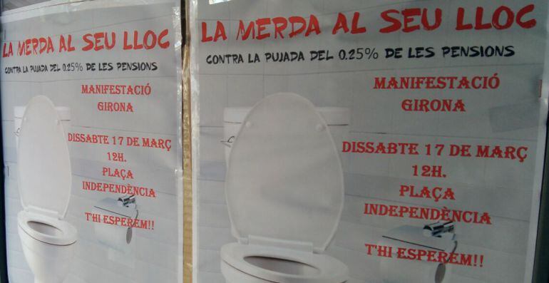 Un detall del cartell de la UGT cridant a la mobilització.