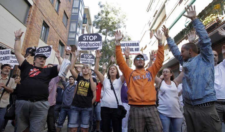 Protesta contra los desahucios en Madrid