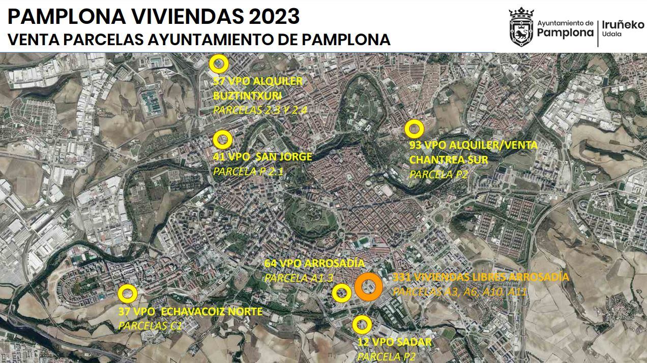 El Ayuntamiento de Pamplona pone en marcha la construcción de 635 viviendas en 5 barrios, la mitad de protección oficial