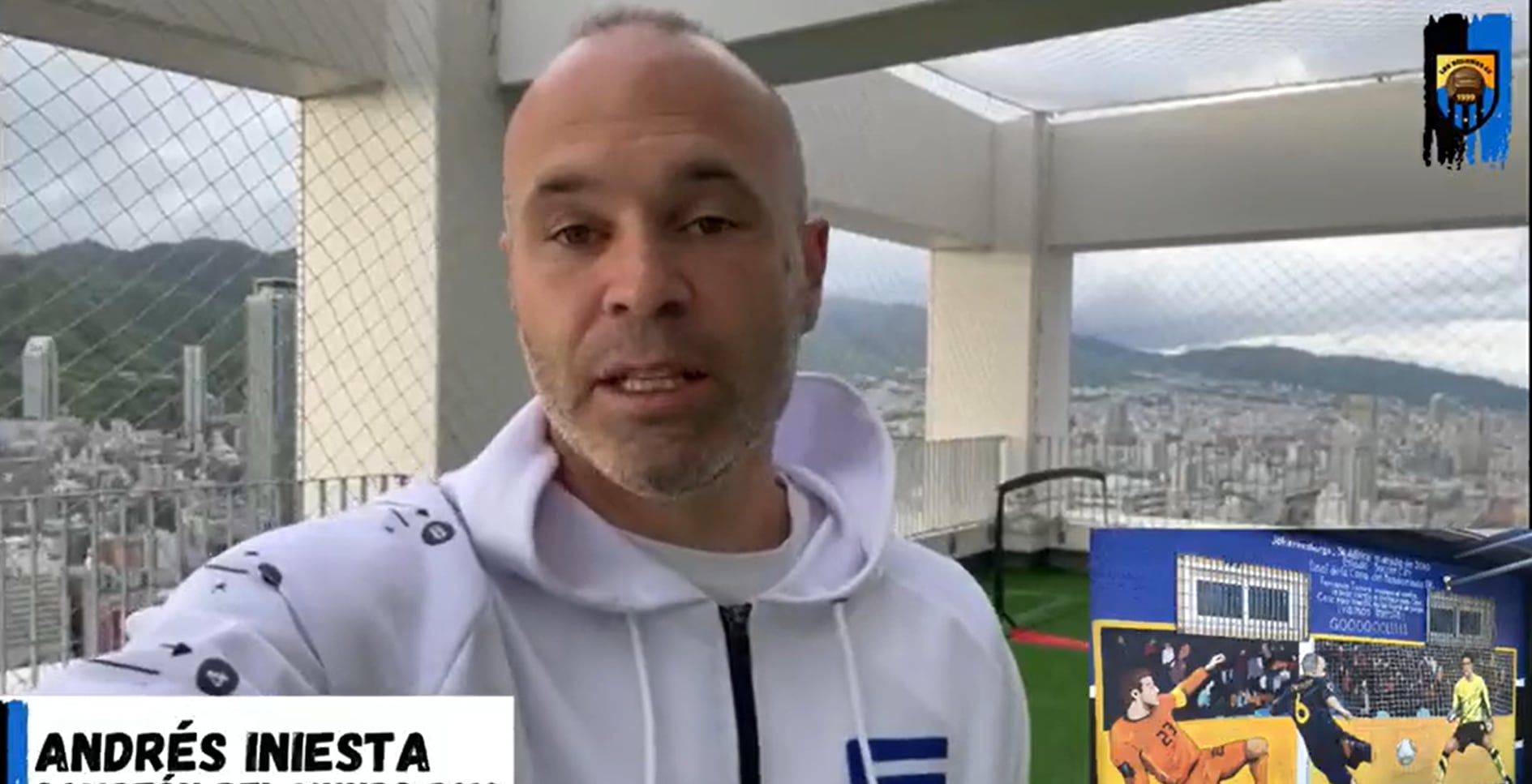 Andrés Iniesta en el vídeo que ha enviado a Los Belones