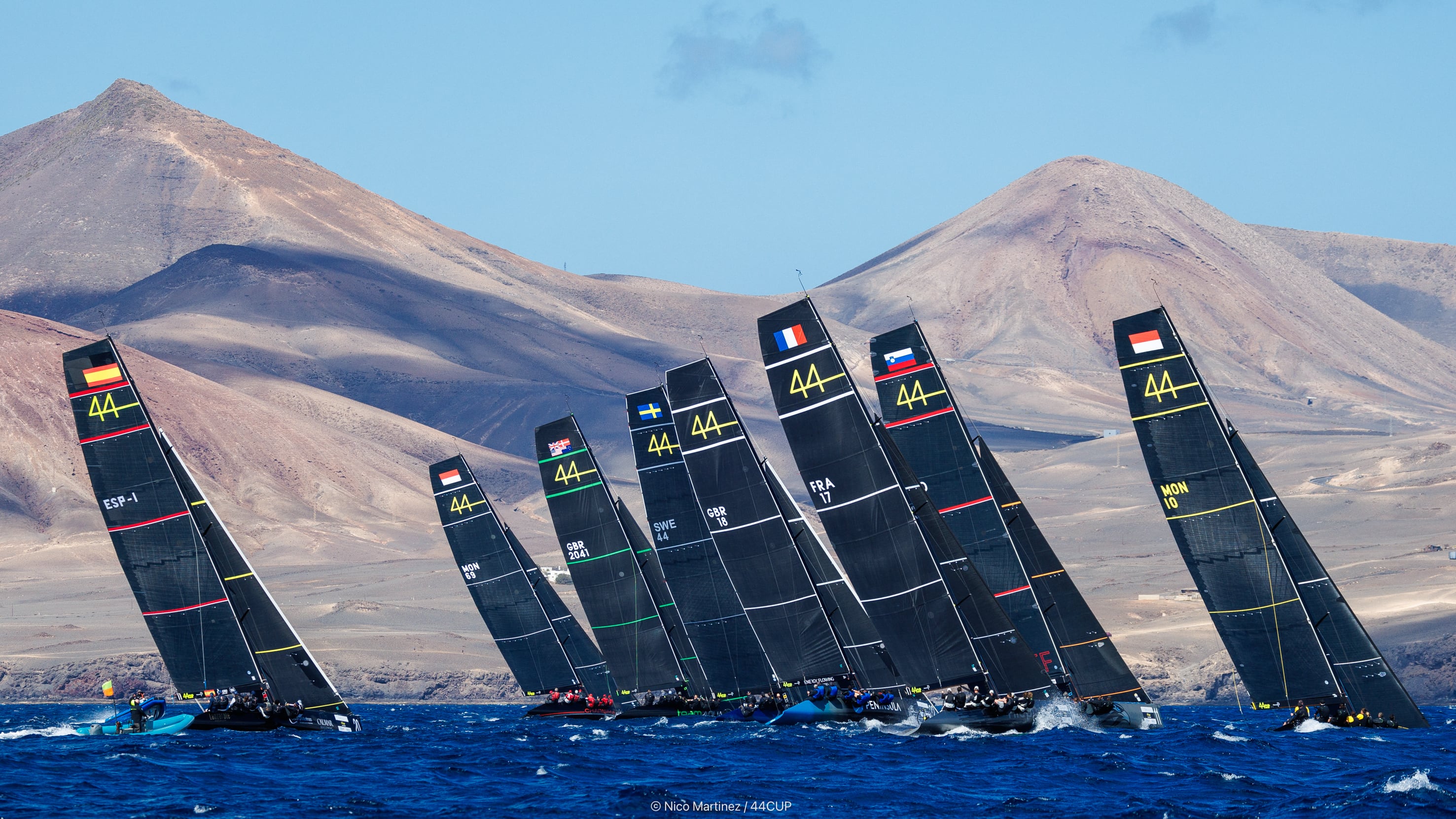Regata de la 44CUP en aguas de Lanzarote.