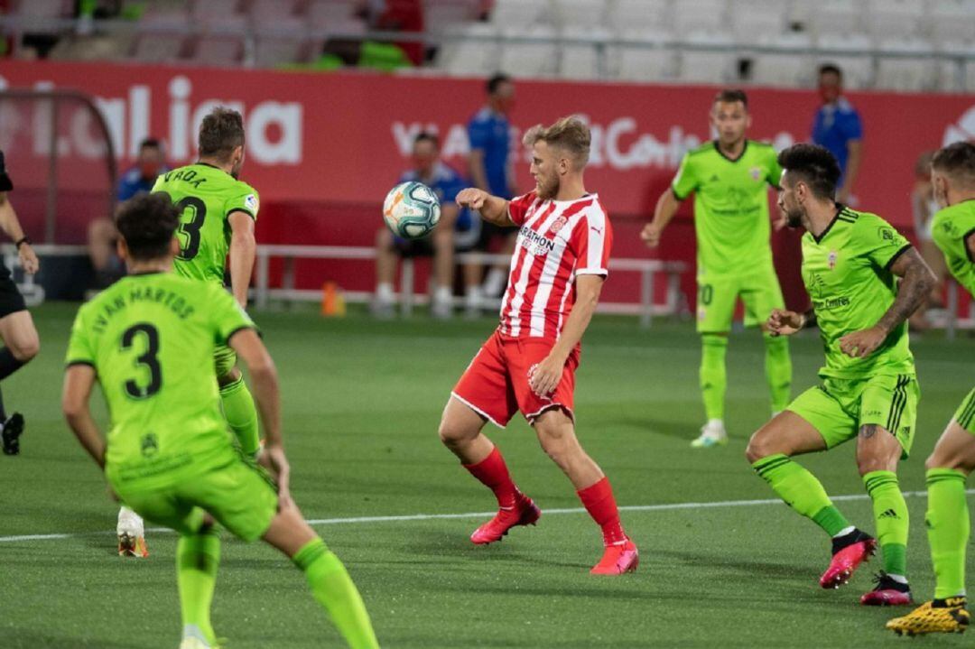 Samu Saiz en l'últim partit contra l'Almería disputat a Montilivi.