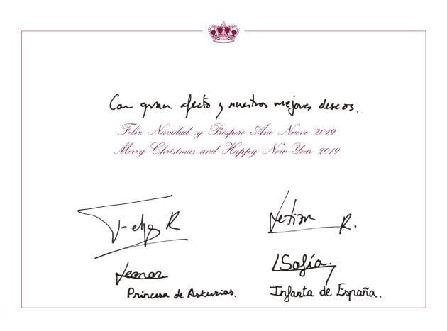 Postal de felicitación de la Casa Real.