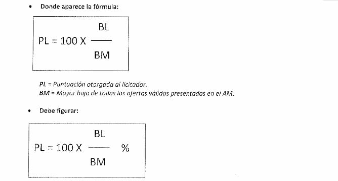 Error en la fórmula para calcular el criterio de valoración, subsanado por una resolución de la Consejería de Sanidad