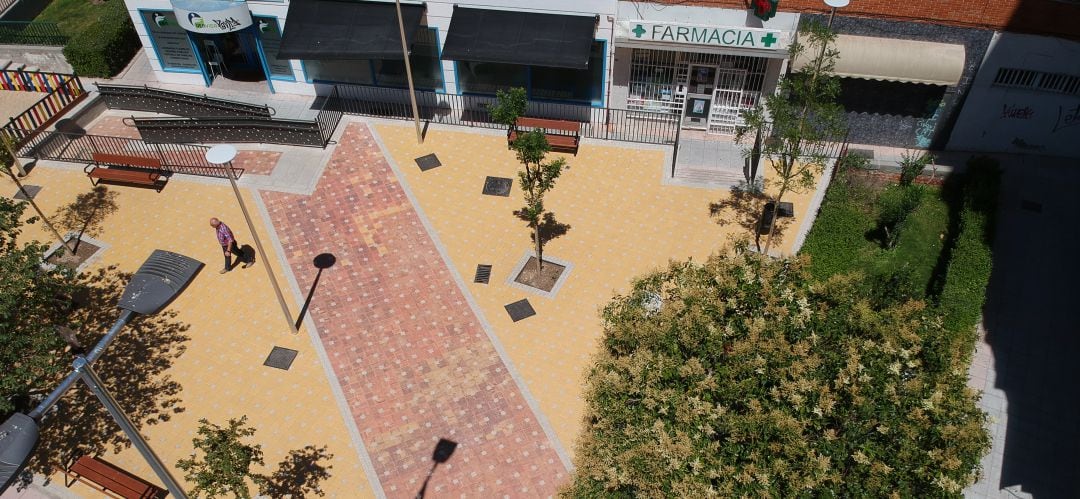 Imágen áerea del aspecto de la plaza de Cádiz tras la reforma.