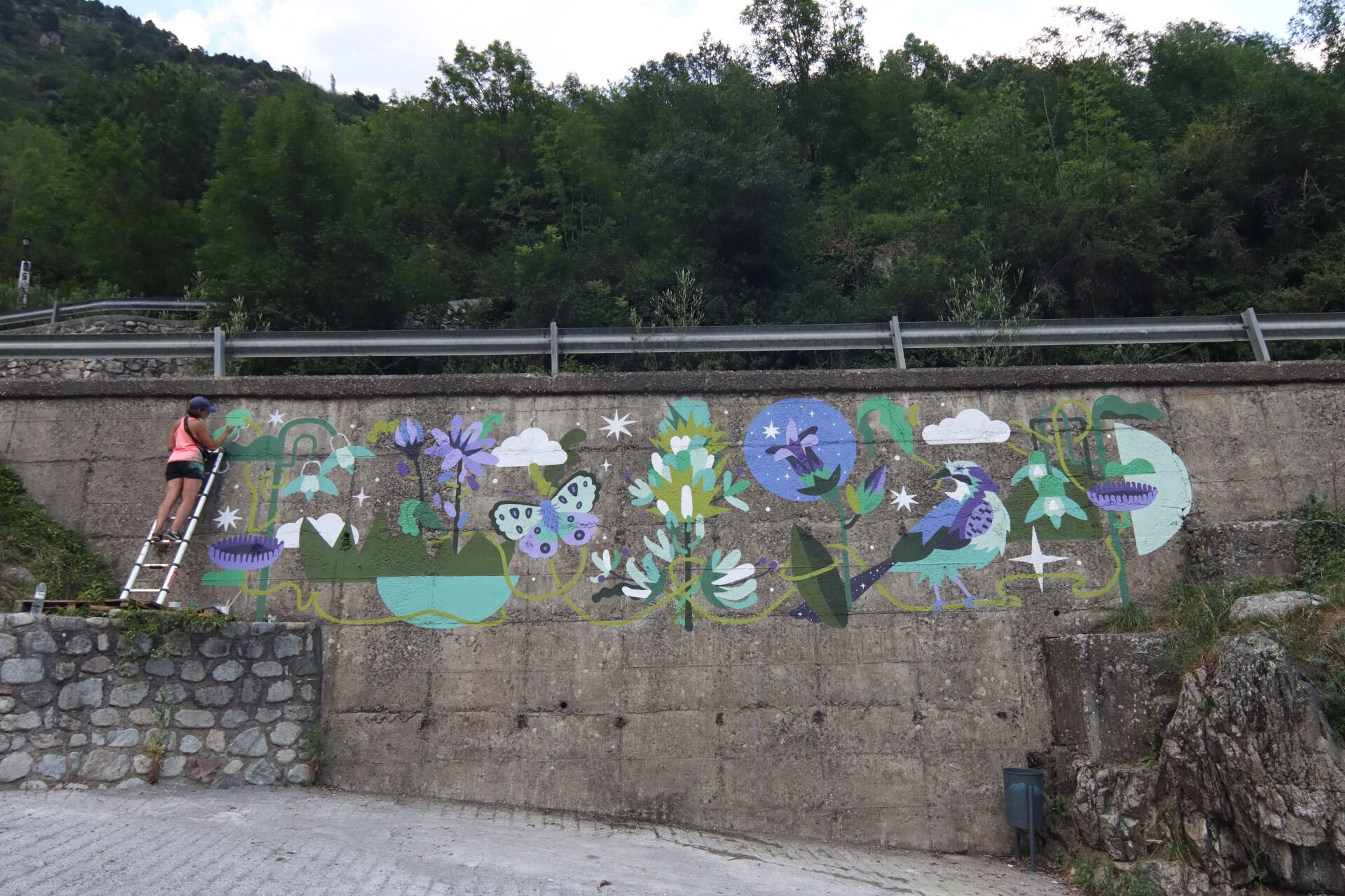 Mural pintado en Bielsa