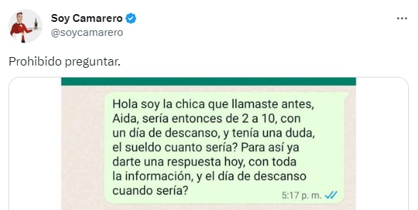 El tuit cuenta con más de 1.000 &#039;me gusta&#039;