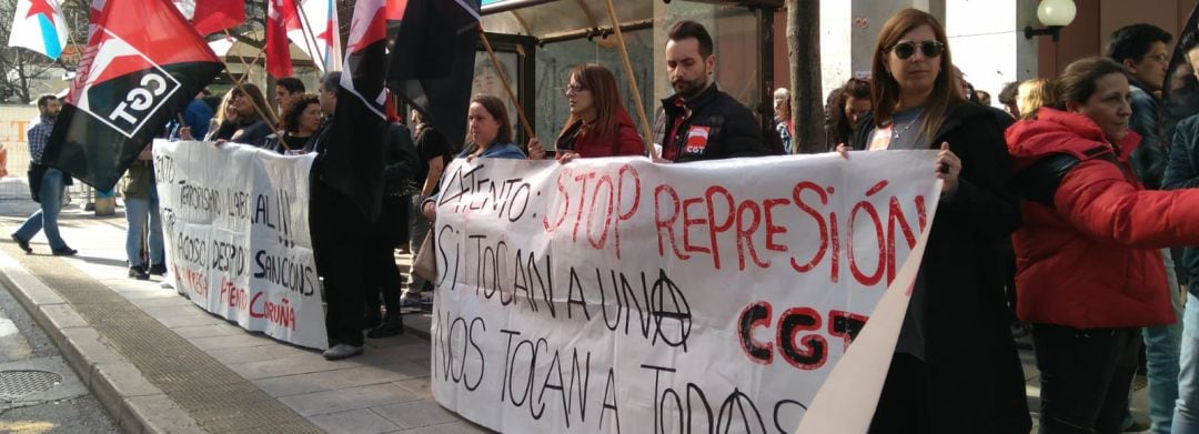 Movilización de los trrabajadores de Atento en A Coruña