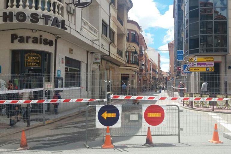 La Calle Herreros cortada por obras