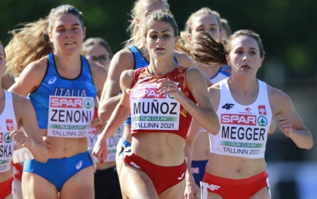 Águeda Muñoz Marqués en su participación en la final de 1.500 metros en el Europeo Sub-23 celebrado en Tallín (Estonia)