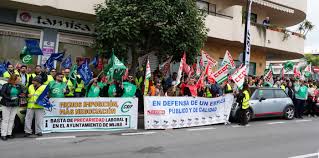 Protesta reciente de los trabajadores municipales