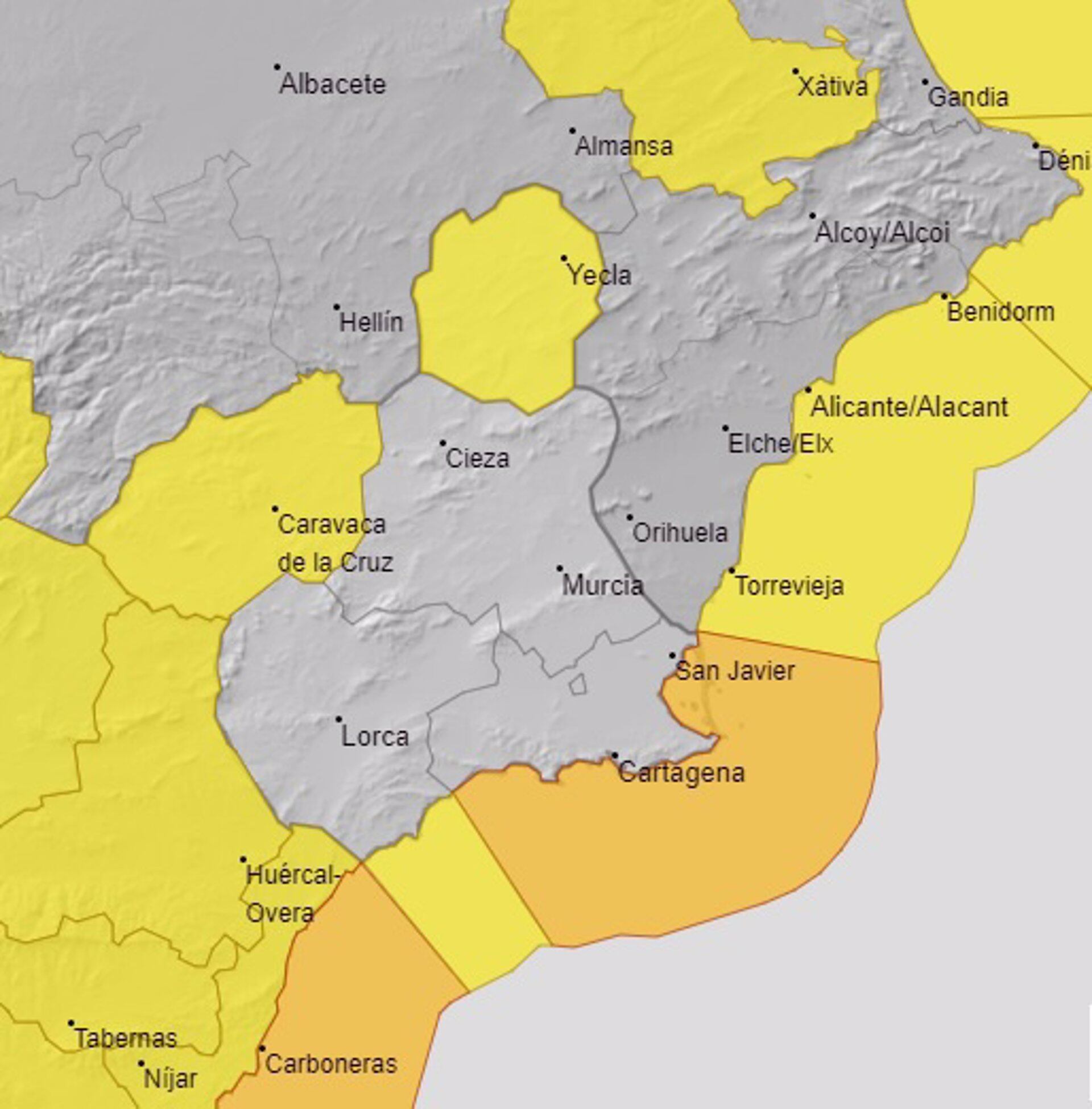 01/03/2024 La Aemet eleva a naranja su aviso por fenómenos costeros para este domingo en Cartagena y Mazarrón.

La Agencia Estatal de Meteorología (Aemet) ha elevado a naranja su aviso de fenómenos costeros para la madrugada de este domingo en Cartagena y Mazarrón, donde se esperan vientos de oeste y suroeste de 55 a 70 kilómetros por hora (fuerza 7 a 8) y olas de 4 a 5 metros.

ESPAÑA EUROPA MURCIA SOCIEDAD
AEMET
