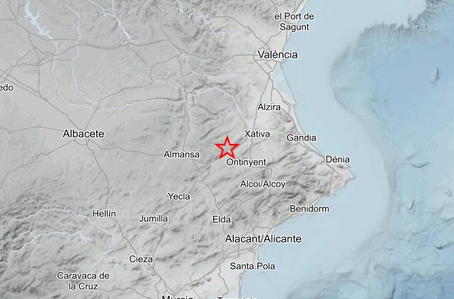 Epicentro del terremoto de Moixent