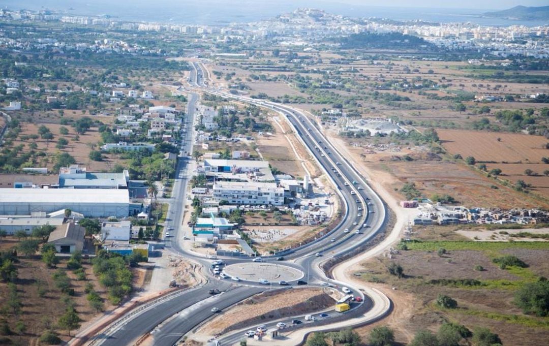 Vista aérea de la carretera de Santa Eulària