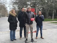 Carlos Martínez en palencia con los candidatos locales del PSOE