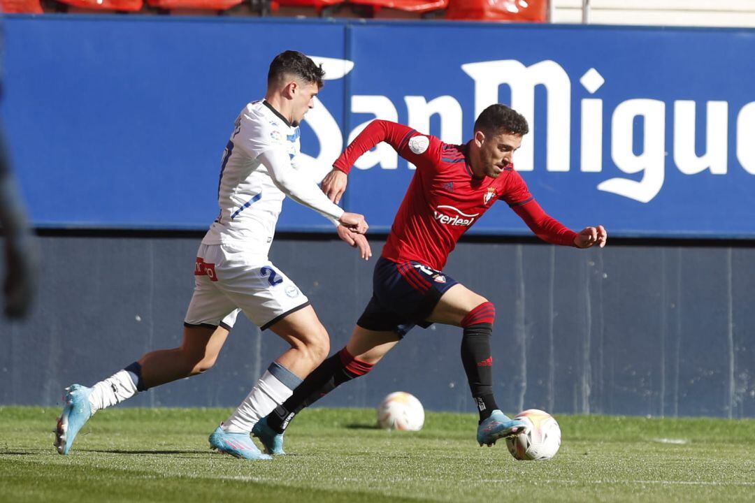 Barja en el amistoso en el Sadar ante el Alavés antes de caer lesionado