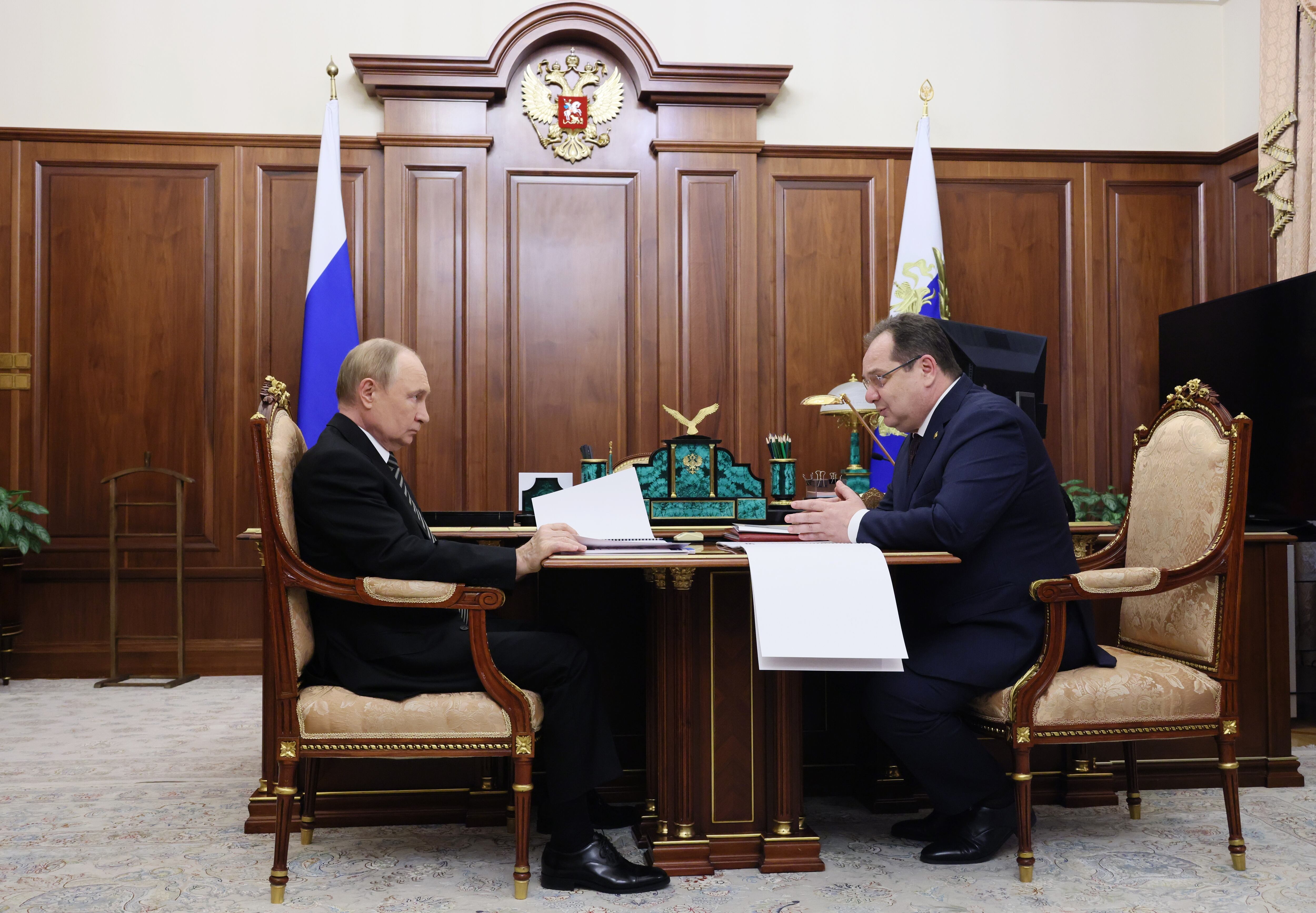 Putin, en una reunión de trabajo en el Kremlin. 