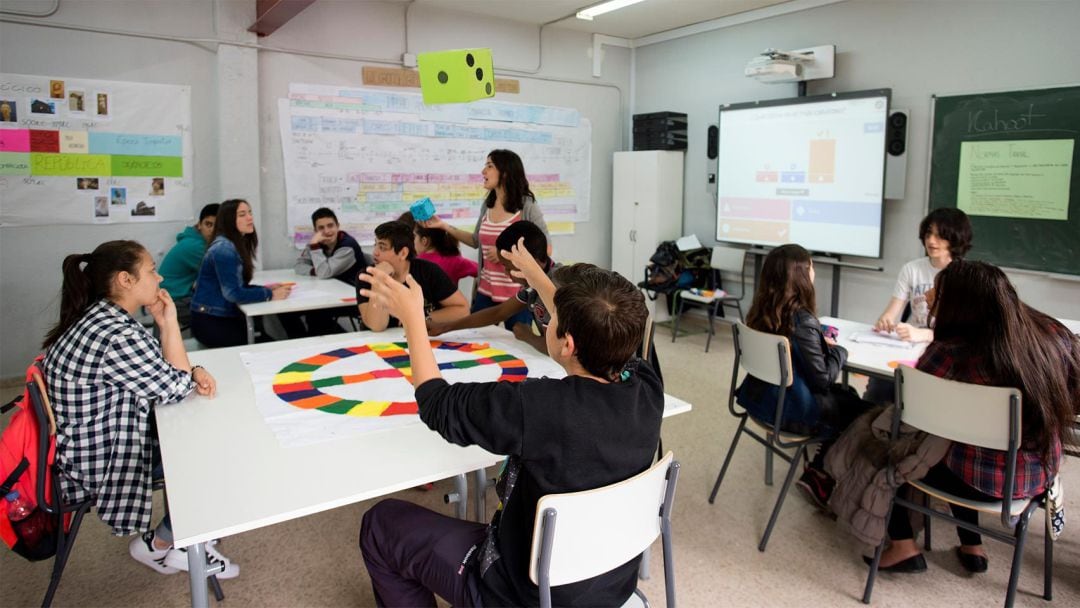 Alumnos en clase en un instituto de Madrid