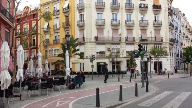 Terrazas en el barrio de Russafa