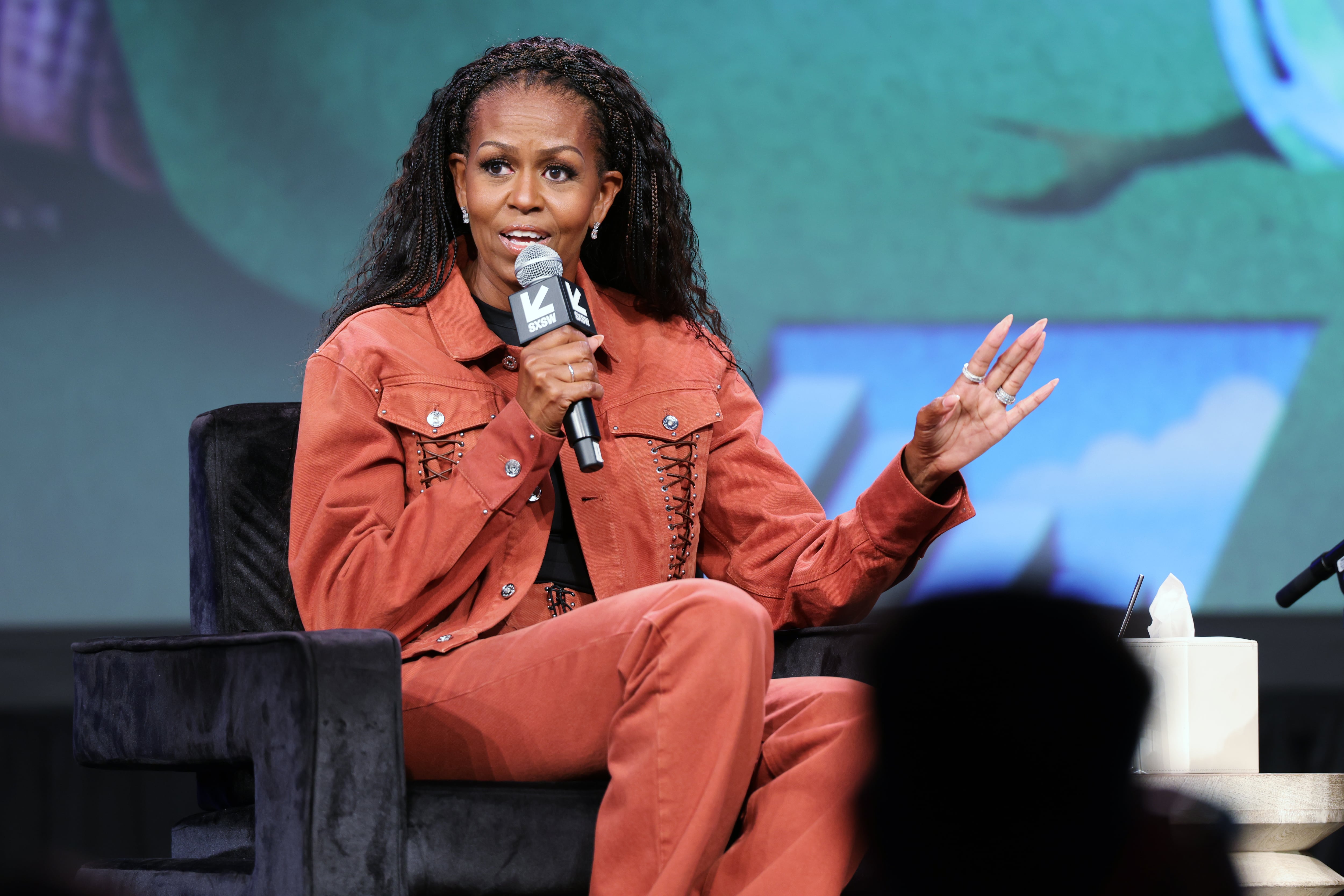 Michelle Obama en una intervención durante el &quot;IMO Live