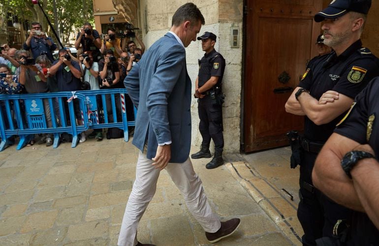 Iñaki Urdangarin, a su llegada a la Audiencia de Palma.