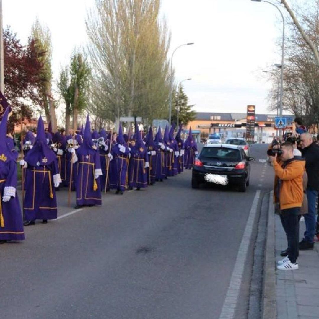 Imagen del pasado sábado cuando se realizó el traslado de la imagen del Nazareno