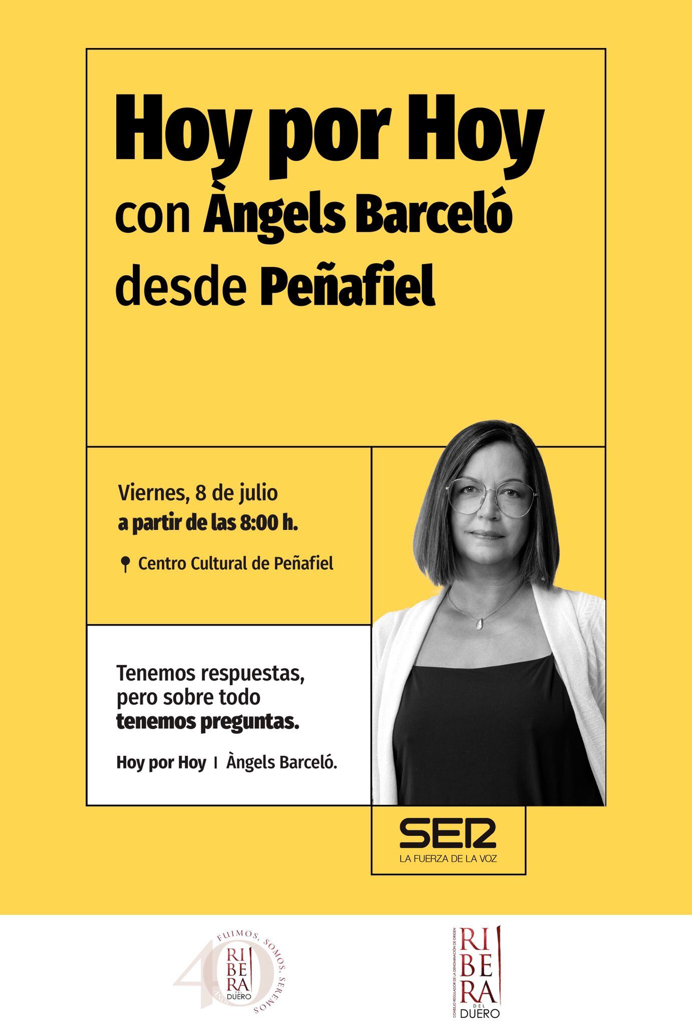 El Hoy por Hoy de Àngels Barceló en Peñafiel junto a la DO Ribera