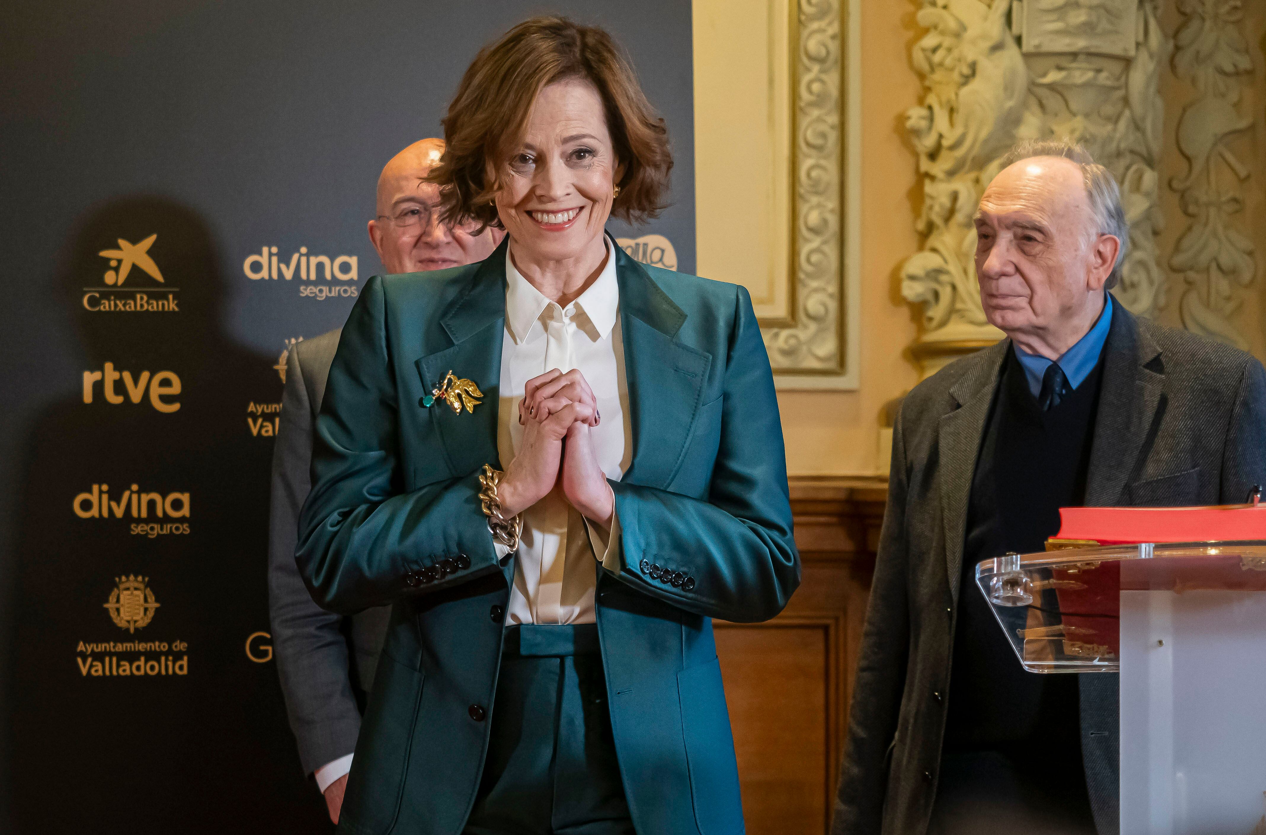 La actriz galardonada con el Goya Internacional Sigourney Weaver, condena los abusos en el cine: "El 'Me too' no iba a cambiar las cosas de la noche a la mañana". EFE/ R. García