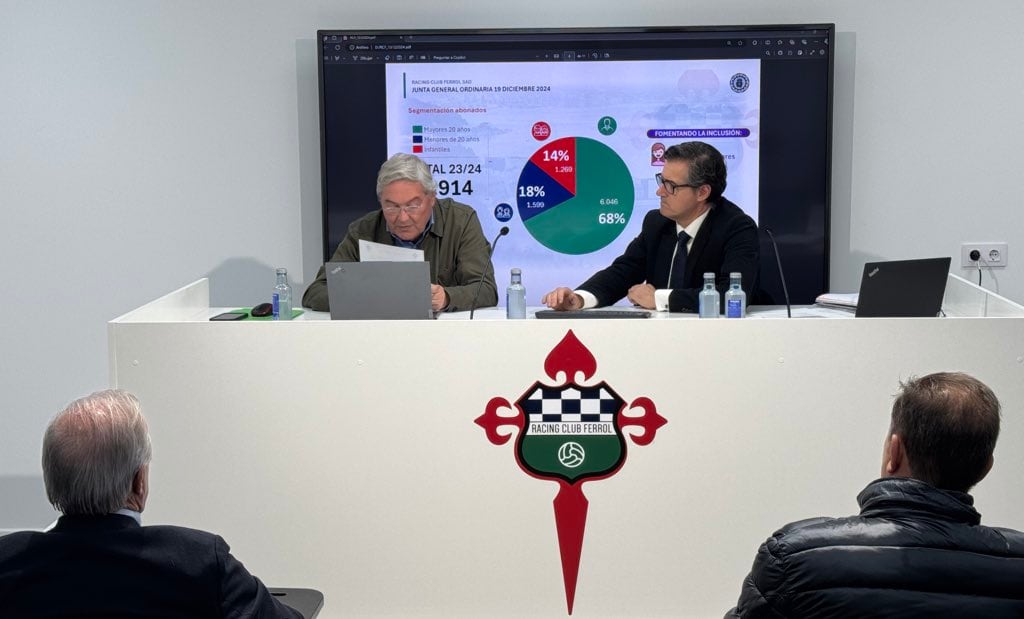 El presidente del club, Manuel Ansede, durante la junta (foto: Racing Club Ferrol)